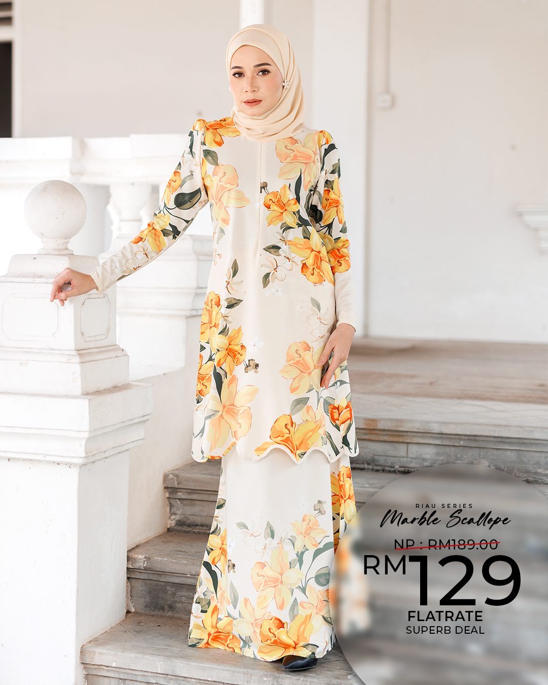 MARBLE SCALLOPE – Mawar Cotton